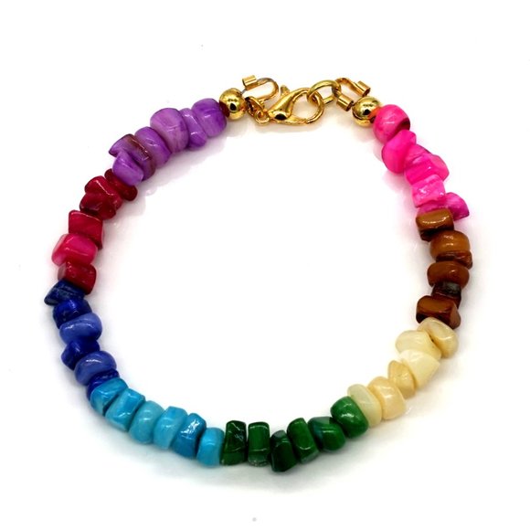 Bracelet with multicolor beads. Pride. Lobster clasps. - Picture 3 of 3